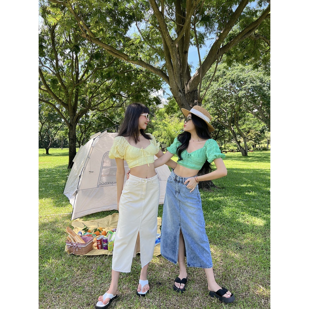 Chân váy demin ôm dáng dài MIDI DENIM SKIRT