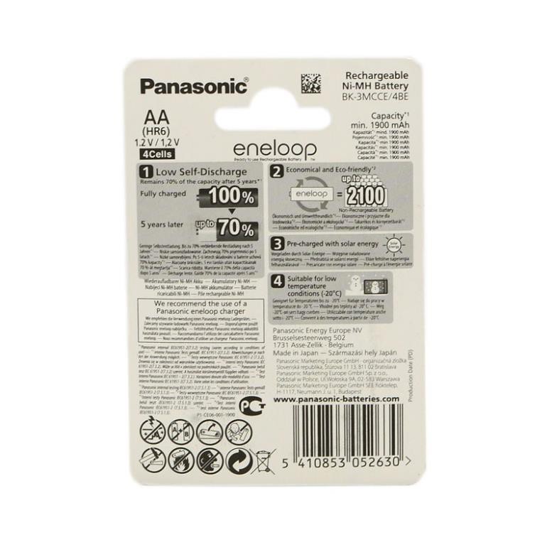 PIN AA Eneloop PANASONIC 4 viên 1900 mAh - 2100 lần sạc