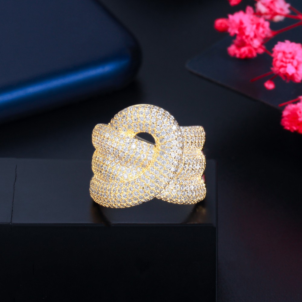 Sang Trọng Nhẫn Đính Đá Zircon Aaa Cao Cấp