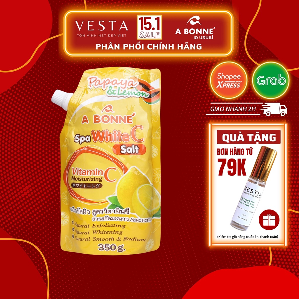 Muối Tắm Sữa Bò A Bonne' Vitamin C - Tẩy Tế Bào Da Chết Body Thái Lan 350gr