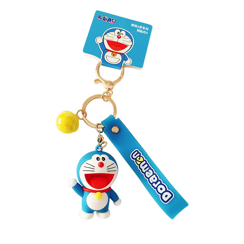 [Mới] Móc khoá Hình Doraemon (3 chi tiết) kèm dây, phụ kiện balo, túi xách xinh xắn