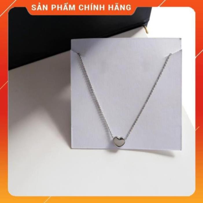 Hàng Thiết Kế Dây chuyên hình trái tim nhỏ màu bạc nữ tính - Mely 1409