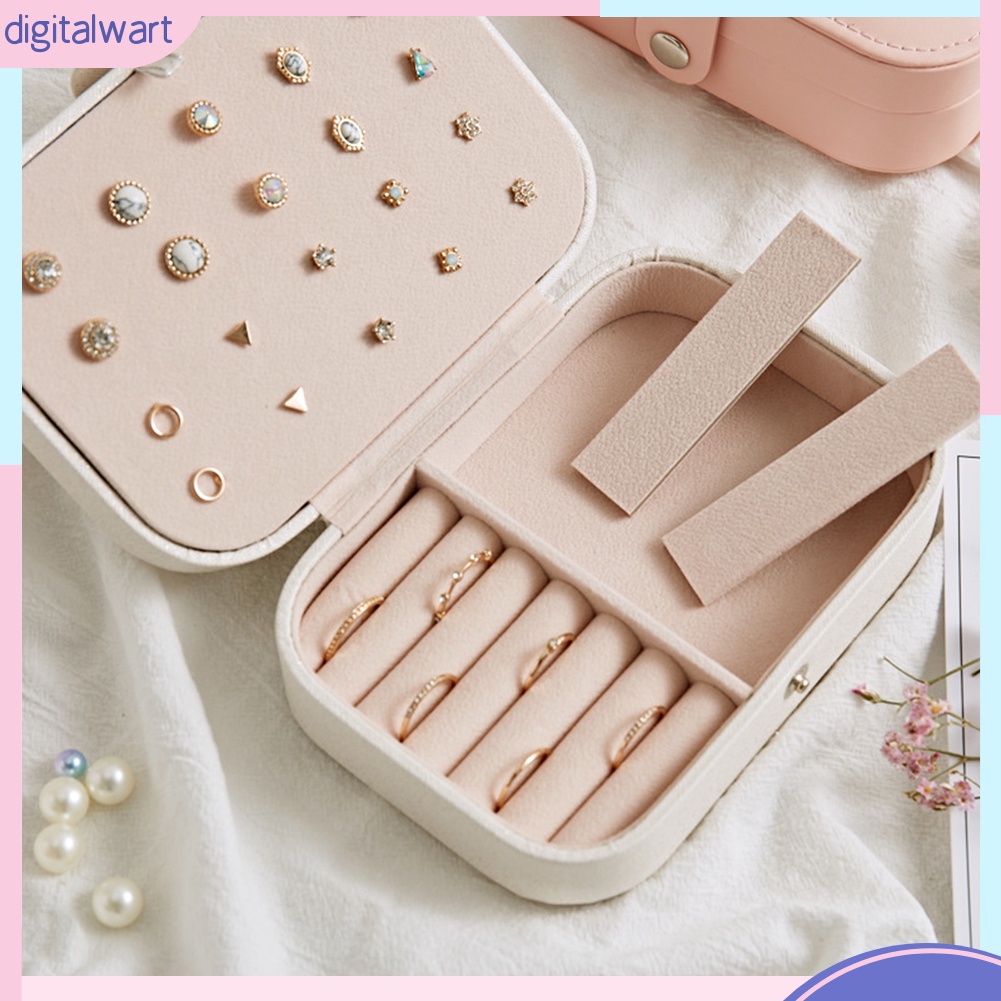 Hộp Đựng Trang Sức Thiết Kế 2 Tầng Mang Theo Du Lịch Tiện Lợi