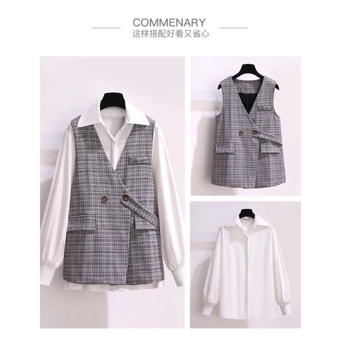 [HÀNG ODER ] - RẺ VÔ ĐỊCH - SET ÁO VEST + SƠ MI DÀI TAY SIÊU XINH | BigBuy360 - bigbuy360.vn