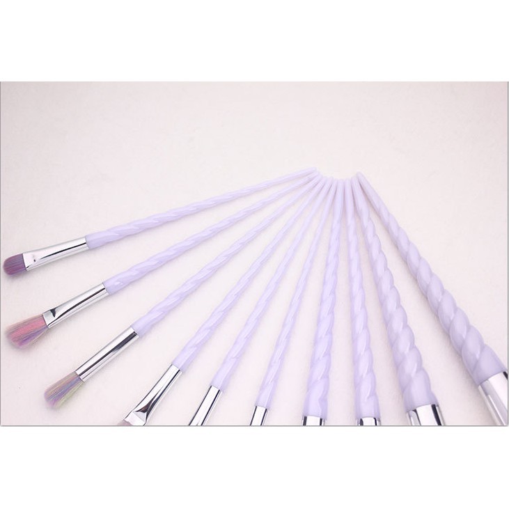 Set 10 cọ trang điểm tiện lợi chủ đề kỳ lân dễ thương