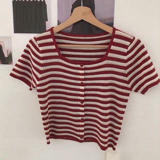 áo montoghi kẻ cổ vuông