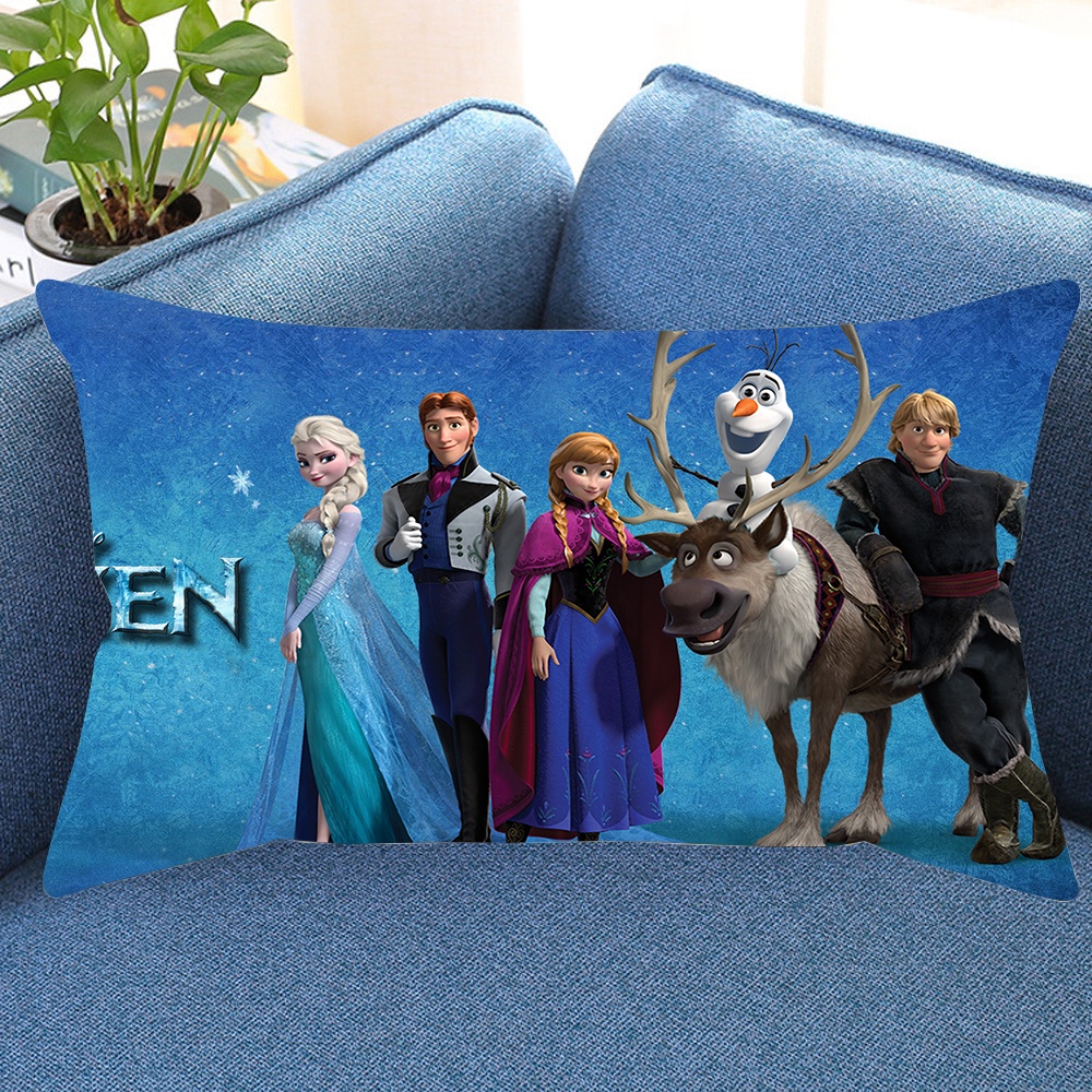 Vỏ Gối Chữ Nhật In Hình Hoạt Hình Frozen Một Mặt Bằng Polyeste Trang Trí Nhà Cửa