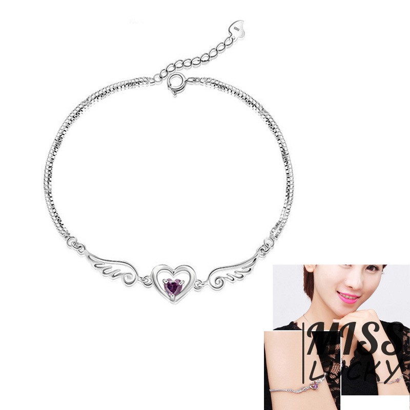 Vòng tay hợp kim đính đá hình tim xinh xắn