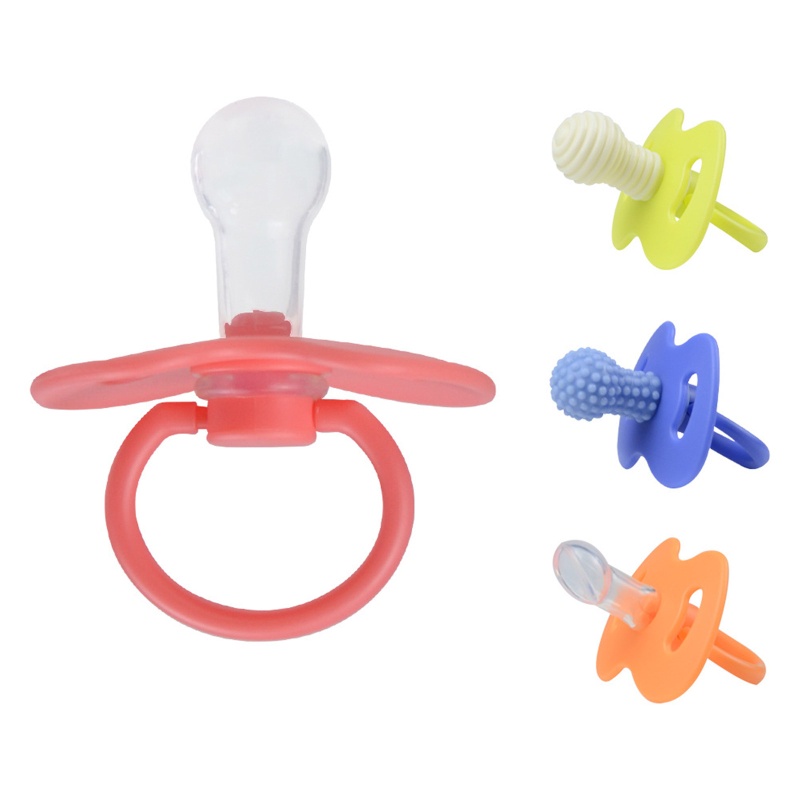 Núm Ti Giả Bằng Silicone Có Tay Cầm An Toàn Cho Bé Sơ Sinh 0-6 Tháng Tuổi