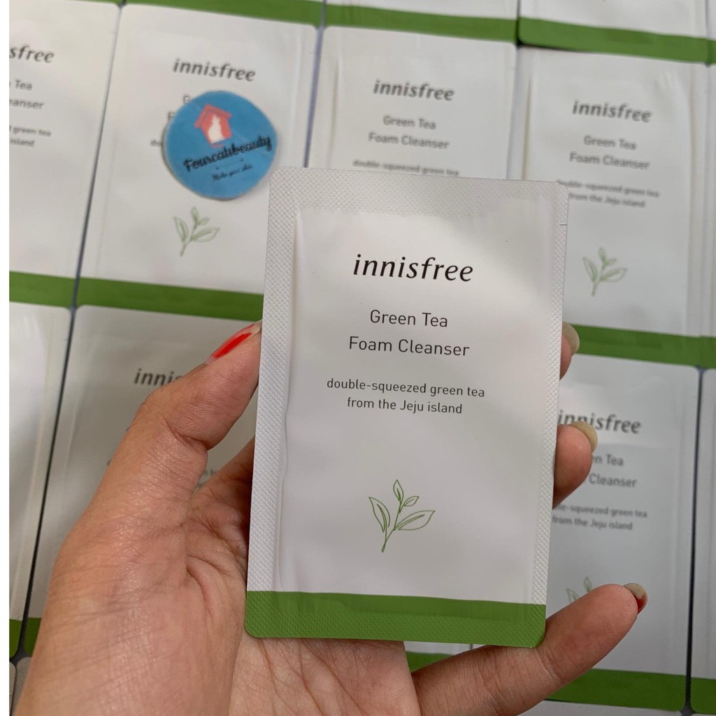 Sample 3ml Sữa Rửa Mặt Dạng Kem Mịn Dễ Dàng Tạo Bọt Innisfree Trà Xanh Green Tea Cleansing Foam