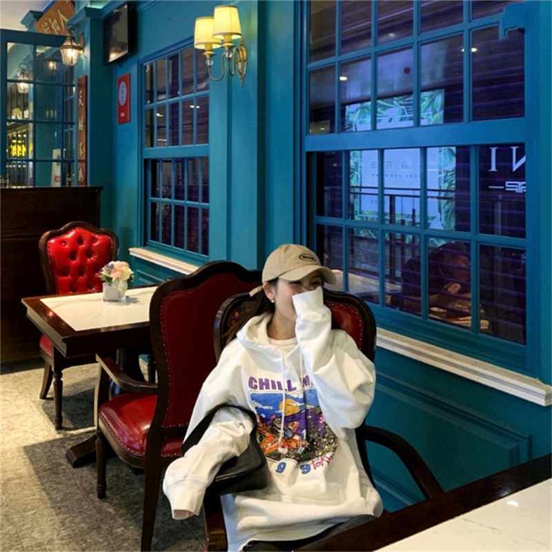NRVP Áo Hoodie Dáng Rộng Thời Trang Hàn Quốc 2022 Dành Cho Nữ