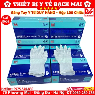 Găng Tay Y Tế, Găng Tay Có Bột LATEX DUY HẰNG [Hộp 100 chiếc]