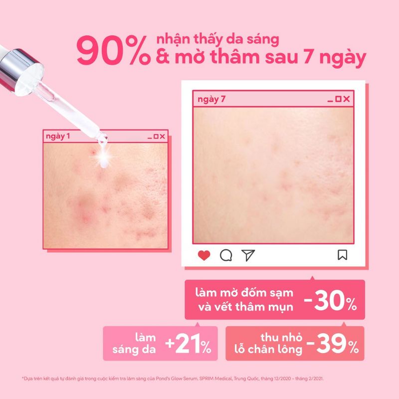 7.5ml - Tinh chất dưỡng sáng da mờ thâm Pond's 3D Glow Serum