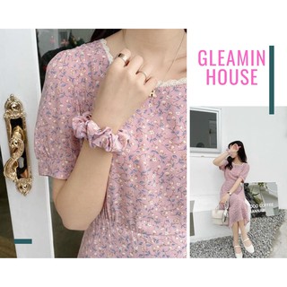 LĐầm dự tiệc hoa nhí cổ ren kèm chun, kiểu váy hoa vintage Nàng Thơ loại đẹp dày dặn dáng dài, đầm hoa ulzzang[lOẠI 1]