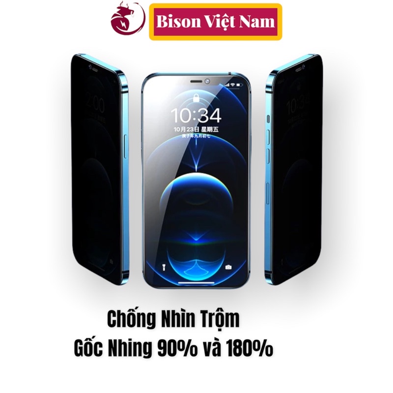 Cường Lực Bison Chống Nhìn Trộm Iphone X/Xs/XsMax/11/11ProMax/12/12Pro/12ProMax/13/13Pro/13ProMax/14/14prom