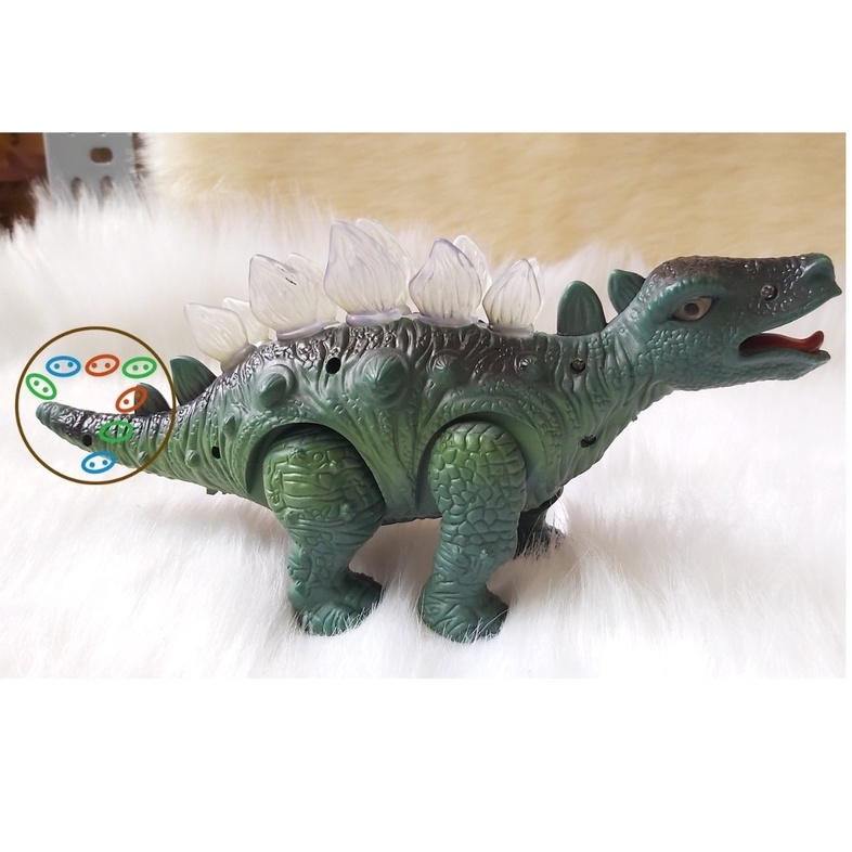 Đồ chơi khủng long pin di chuyển + lưng đèn (tặng kèm pin)