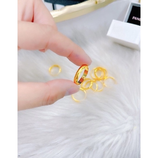 Nhẫn trơn mạ vàng 24