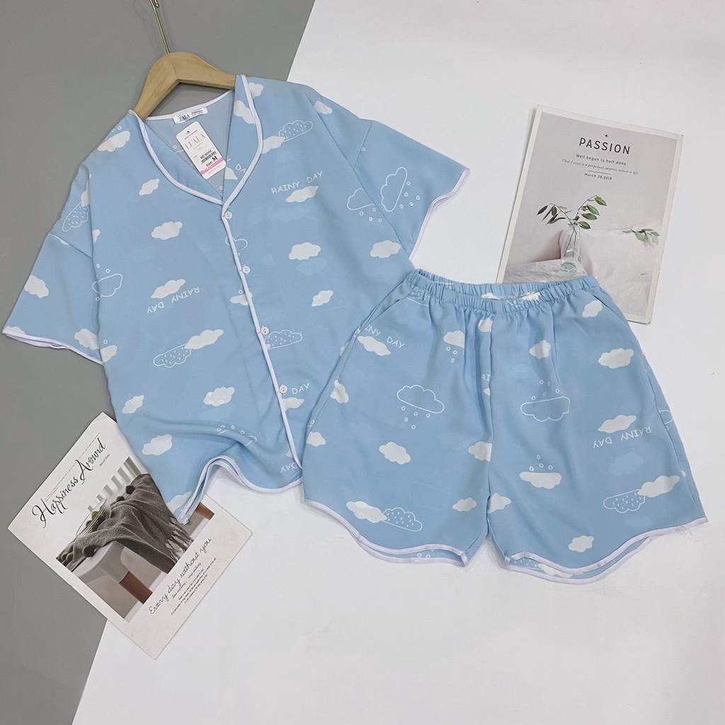 Đồ bộ pijama đùi chất lụa satin size M,L,XL