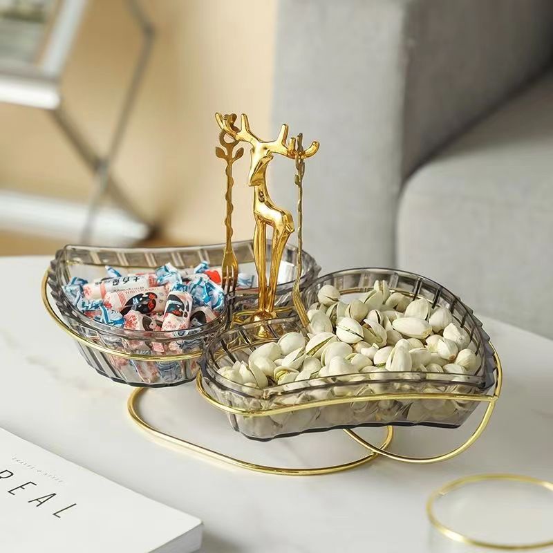 Đĩa Đựng Trái Cây/ Bánh Kẹo Bằng Nhựa Khung Sắt Nghệ Thuật Thời Trang Cao Cấp Có Thể Tháo Rời Phong Cách Mới Sang Trọng Sáng Tạo Cho Phòng Khách/Quán Cà Phê