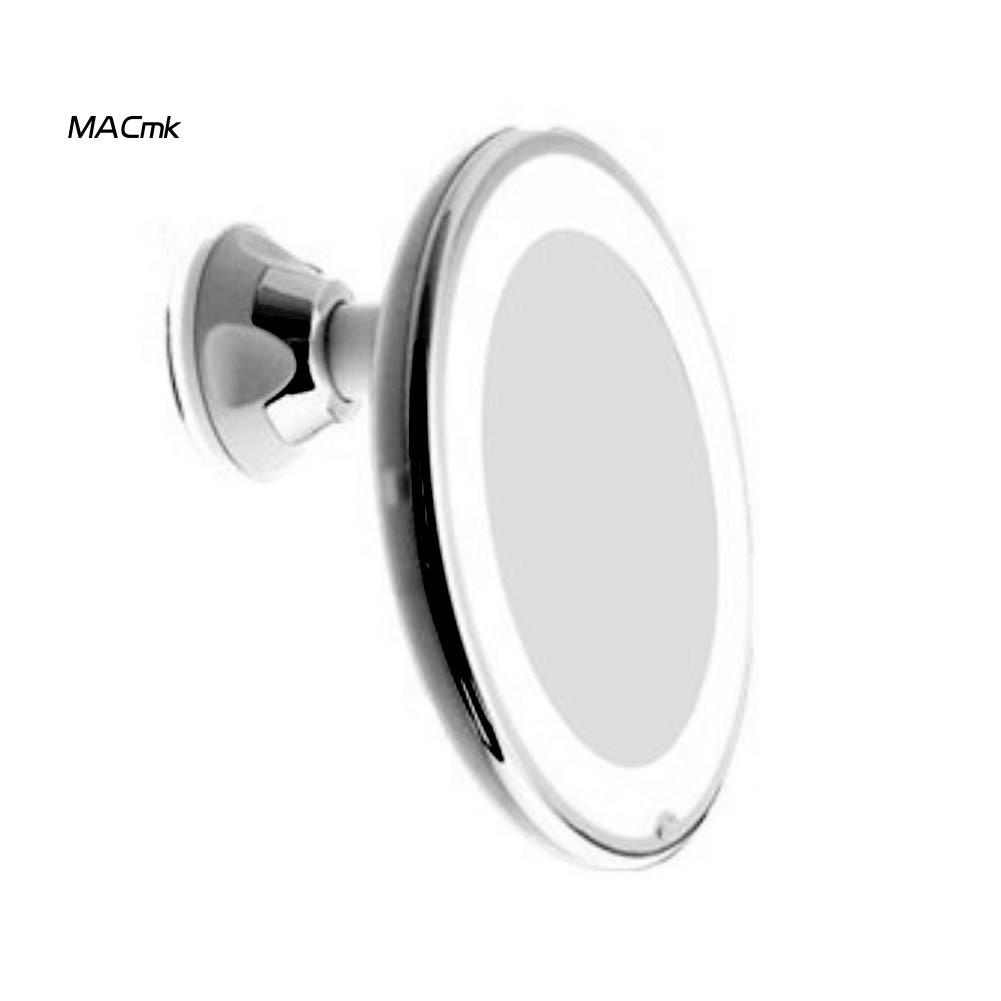 Gương trang điểm phóng lớn 10 lần kèm đèn led xoay được 360 độ gắn tường tiện lợi