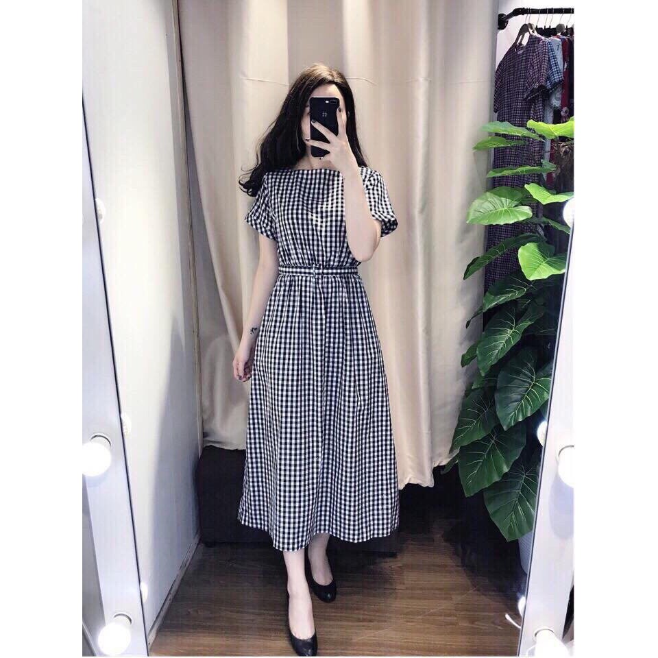 DM488 - Đầm Maxi Caro Form Dài Kèm Belt | BigBuy360 - bigbuy360.vn