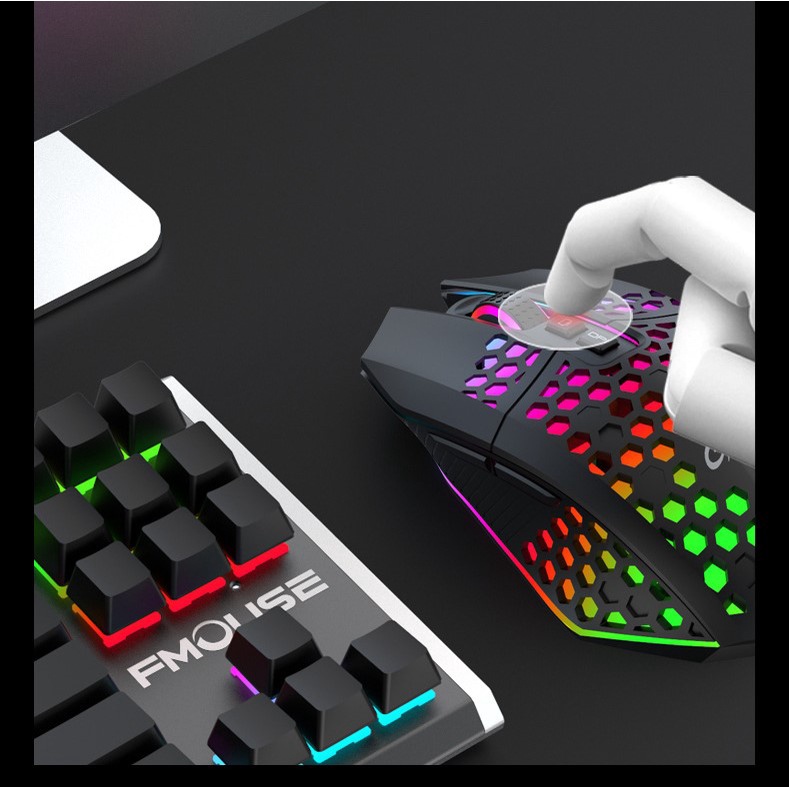Chuột Gaming Không Dây X801 Thiết Kế Độc Lạ Có Đèn LED Phát Sáng Nhiều Màu Thiết Kế Hiện Đại Phong Cách