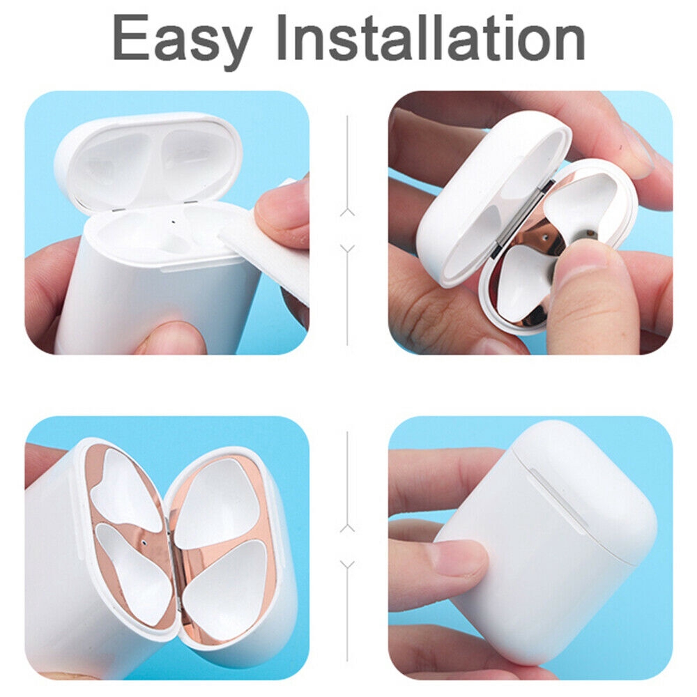 Miếng ốp kim loại bảo vệ cho hộp tai nghe Airpods