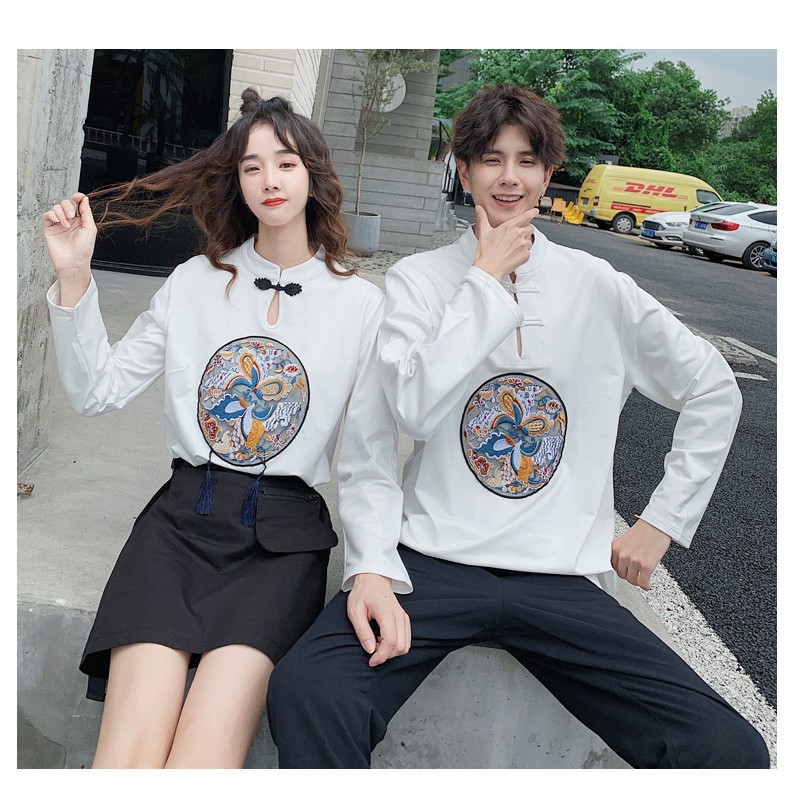 Áo Sweater Kiểu Trung Hoa Thời Trang Mùa Thu 2019 Cho Các Cặp Đôi