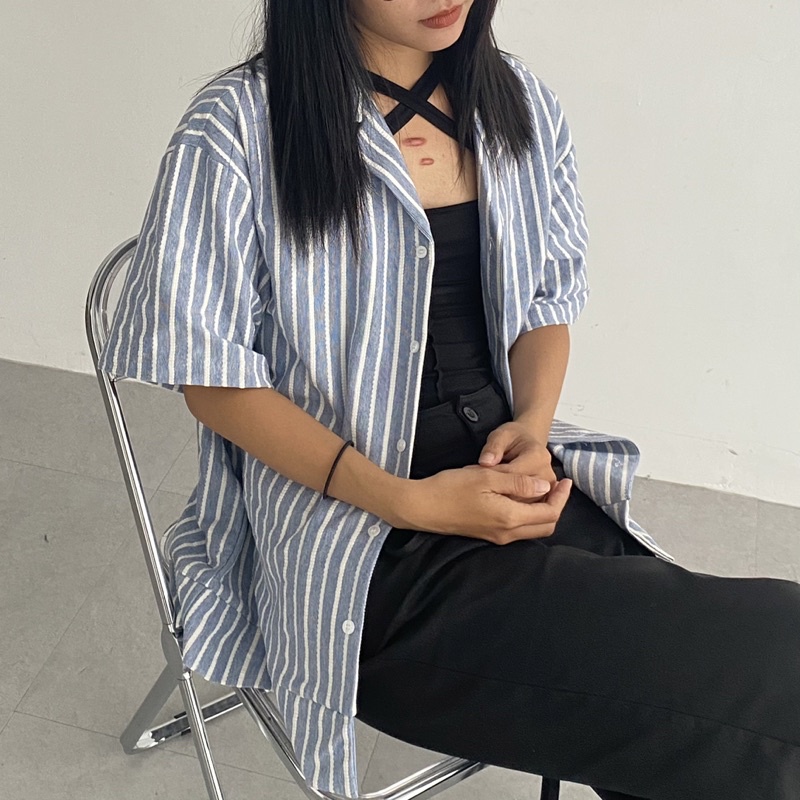 ÁO SƠMI TAY NGẮN HOẠ TIẾT SỌC “HYPNOTISM”