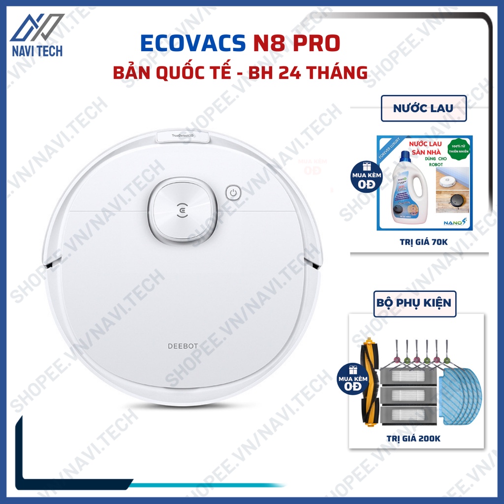 [Mã ELHA10 giảm 6% đơn 5TR] Robot hút bụi lau nhà Ecovacs Deebot OZMO N8 Pro Bản quốc tế bảo hành 24 tháng