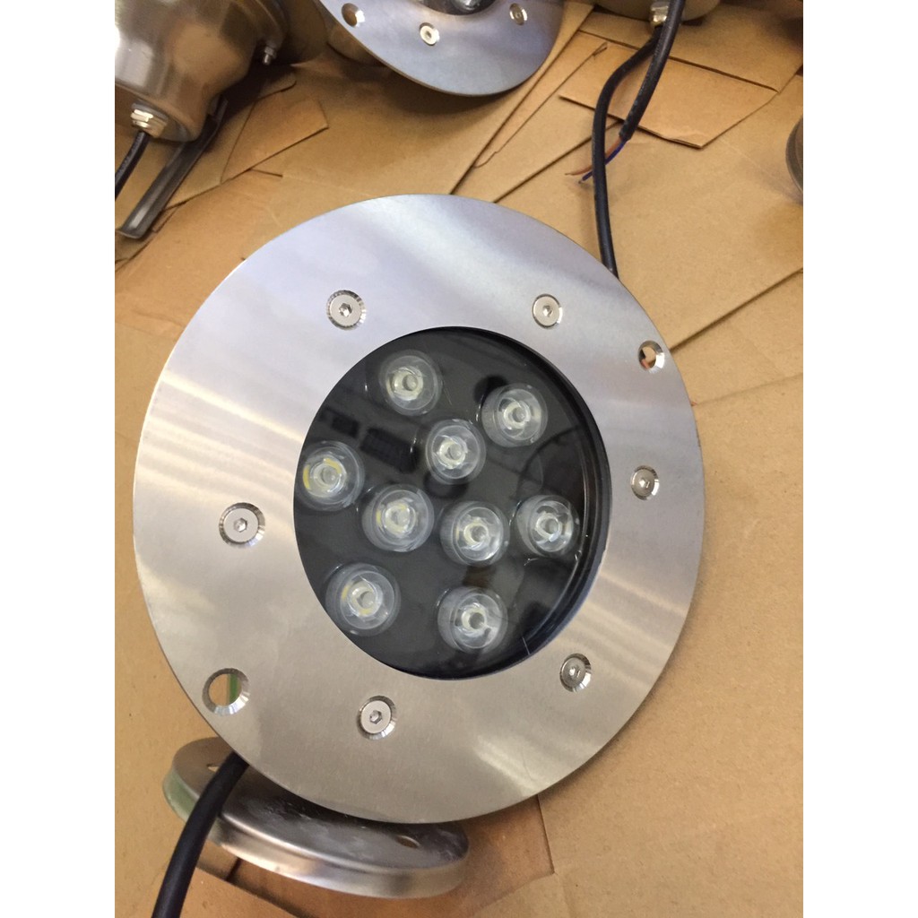 Đèn LED âm nước 9W, Hàng thiết kế, dùng chiếu bể bơi MV-UR901-S, 12V, INOX 304. Tiêu chuẩn IP 68. Bh 12 tháng