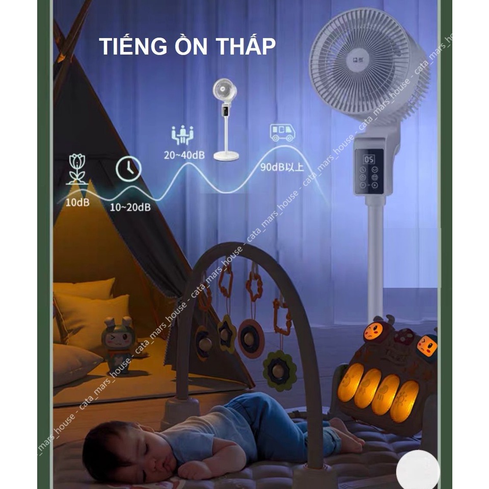 Quạt cây đứng Camel quay 360 độ, quạt lưu thông không khí điều khiển từ xa, màn hình cảm ứng, hẹn giờ- BH 1 năm