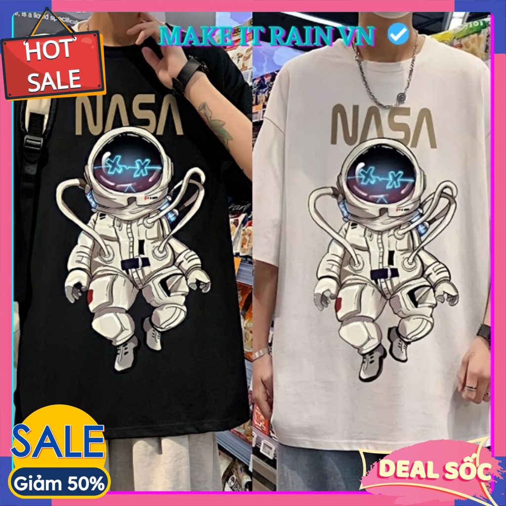 Áo thun nam nữ phi hành gia phong cách PHG Hàn Quốc chất cotton siêu đẹp vải dày from rộng