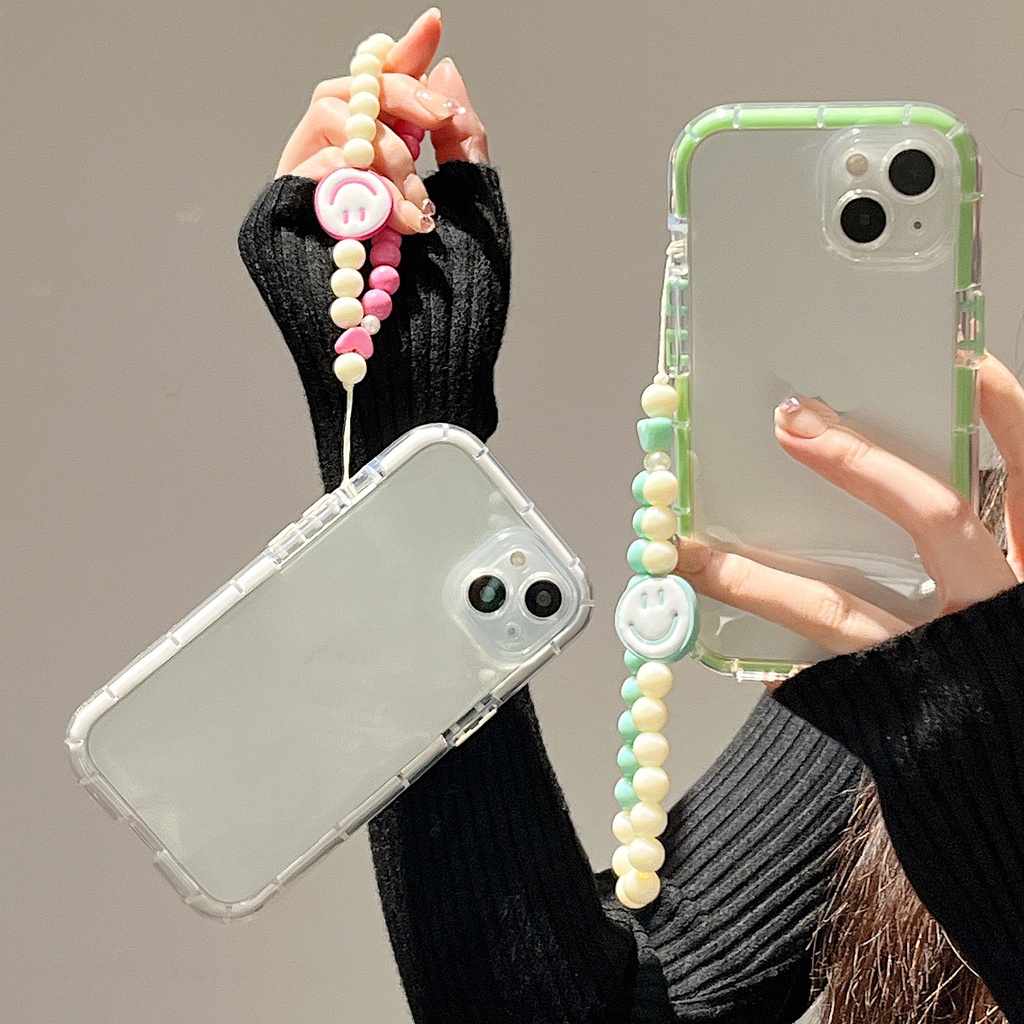 Ốp Điện Thoại Mềm Trong Suốt Màu Dạ Quang Có Dây Đeo Tay Cho iphone 13-7P 11pro 13 12 11 pro Max X XS Max XR 7 8 PLUS 13-7P