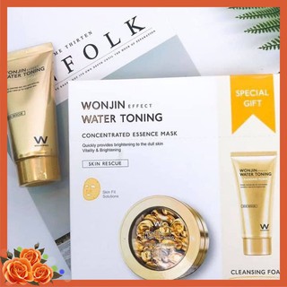 Mặt nạ dưỡng trắng Wonjin Effect Water Toning Mask + 1 tuýp sữa rửa mặt 80ml