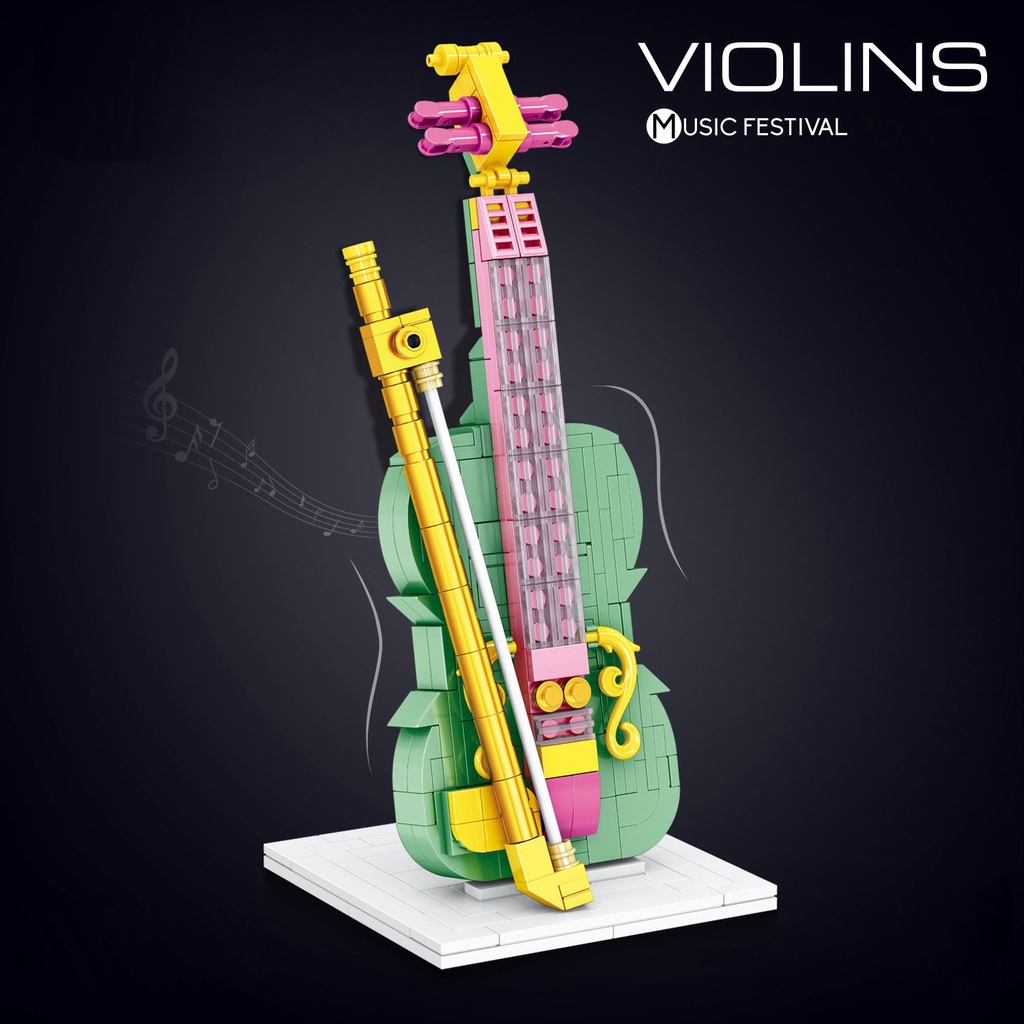 Bộ đồ chơi lắp ráp 299 mảnh SLUBAN hình nhạc cụ đàn violin cho bé