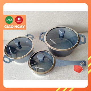 Bộ nồi quánh vân đá đáy từ SUNHOUSE (CÓ CHỐNG DÍNH)