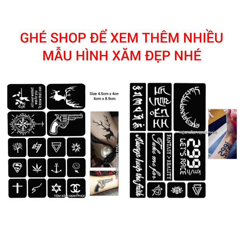 [Sỉ] Mực xăm tạm thời + tặng 3-5 hình xăm thử tạm thời, xăm giả tatoo Henna