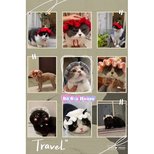 Mũ len khoét tai cho mèo, cún , thỏ,….