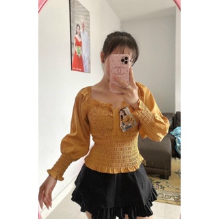 👕Áo kiểu nhúng nơ sau tơ lụa