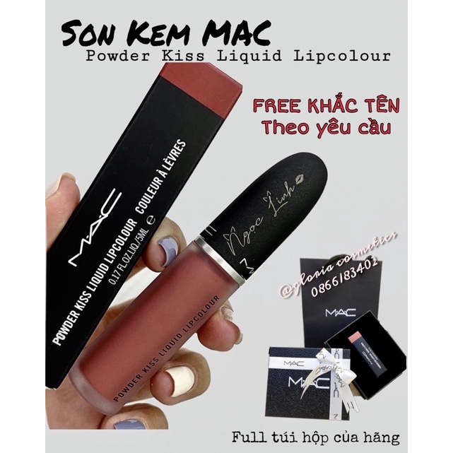 SON KEM MAC FREE KHẮC TÊN THEO Y/Cầu, full túi hộp, son Mac 977,979,981,982,983,985,986,987,988,989,990,991