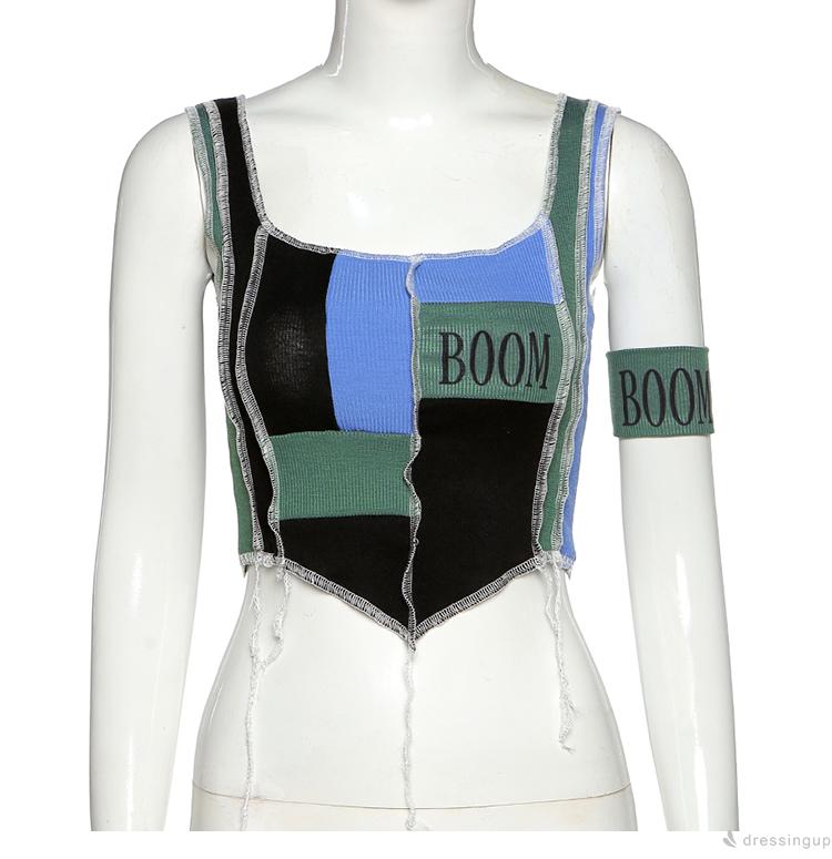 DRESSINGUP-Áo hai dây không tay thiết kế màu đáng yêu cho phái nữ