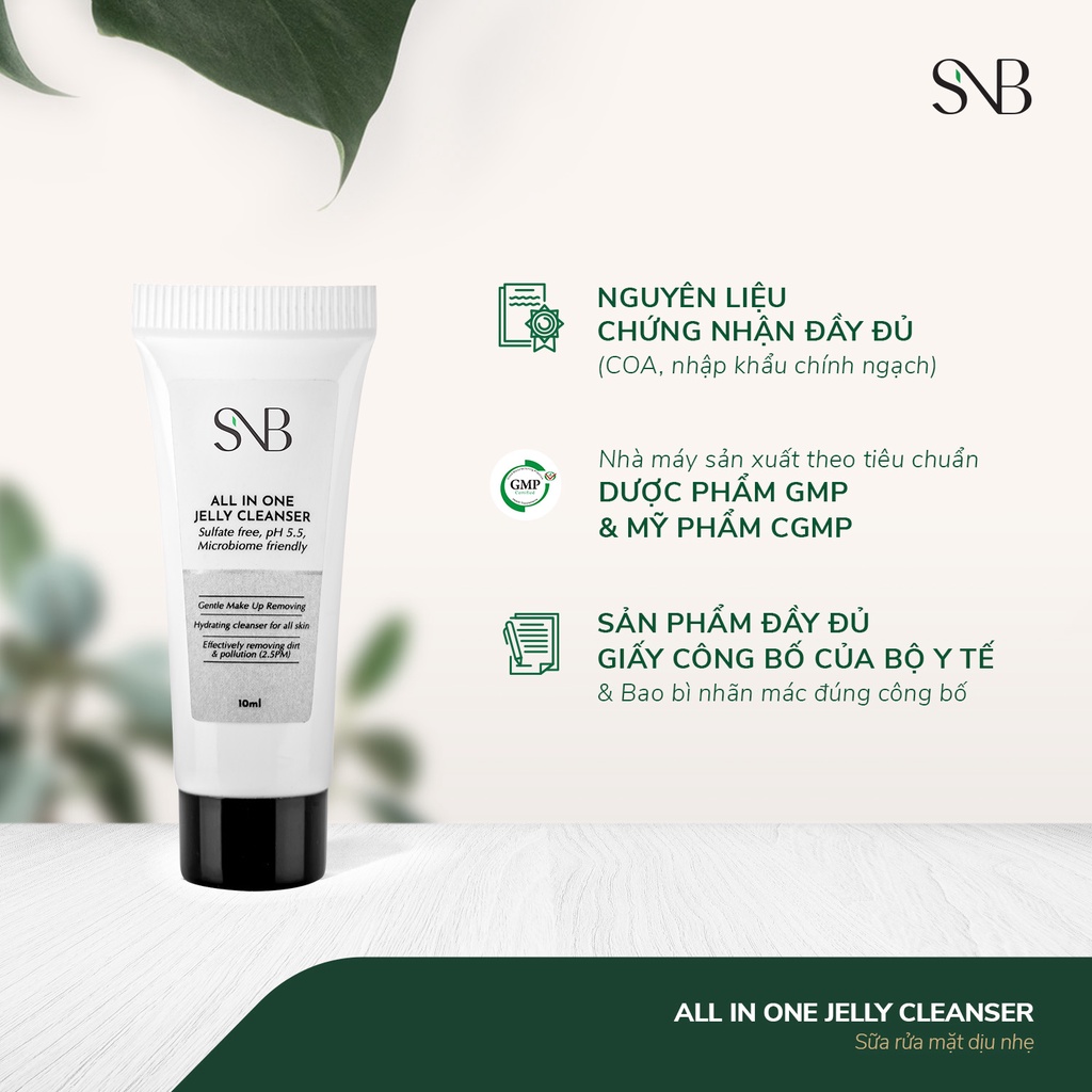 Sữa Rửa Mặt Dịu Nhẹ All in One Jelly Cleanser SNB 10ml