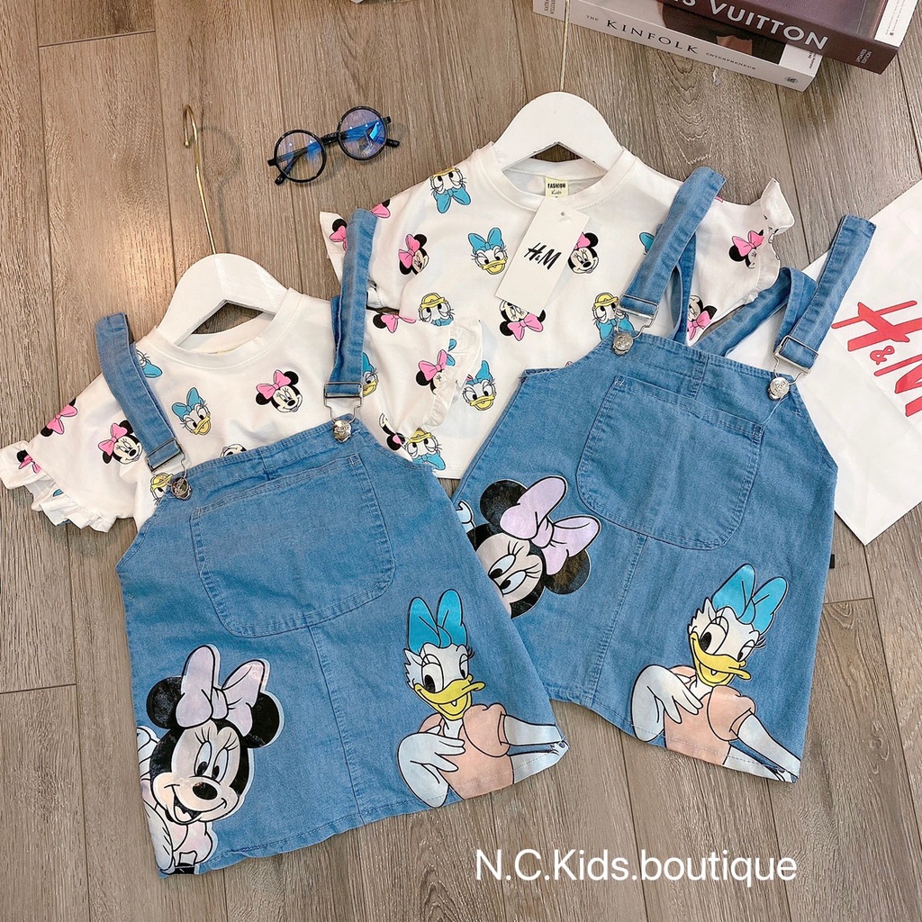 Set yếm váy mickey donal hàng đẹp bé gái