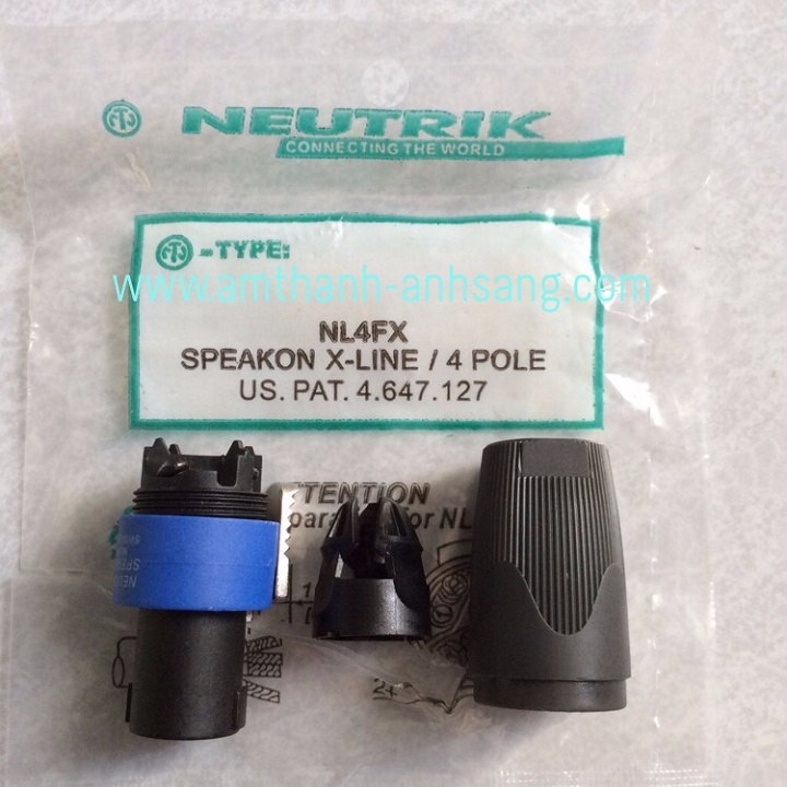 Rắc loa Jack speakon 02 cái, Jack loa, Jack loa Neutrik rắc loa, cục đẩy công suất