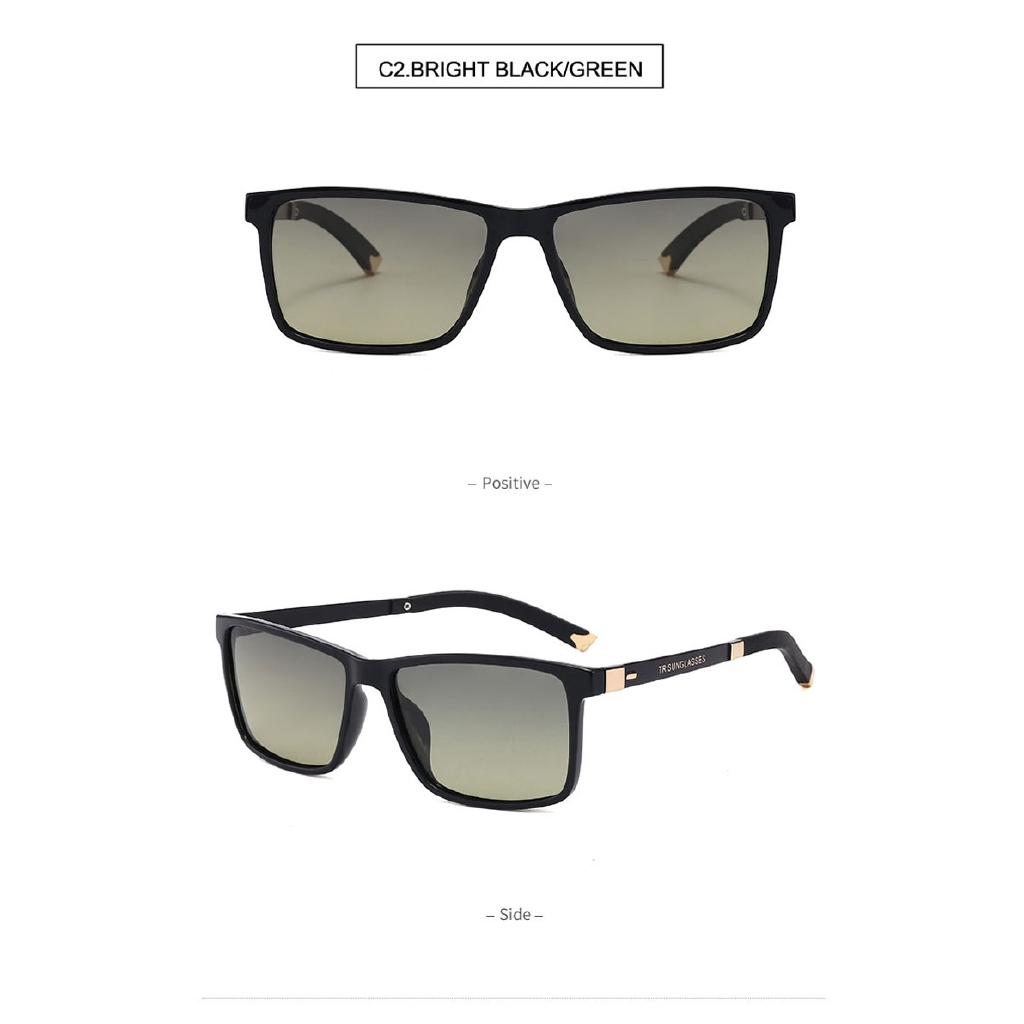 Men Polarized TR90 Sunglasses Vintage Anti-UV Driving Driver Black Goggles Eyewear Rectangle Shades