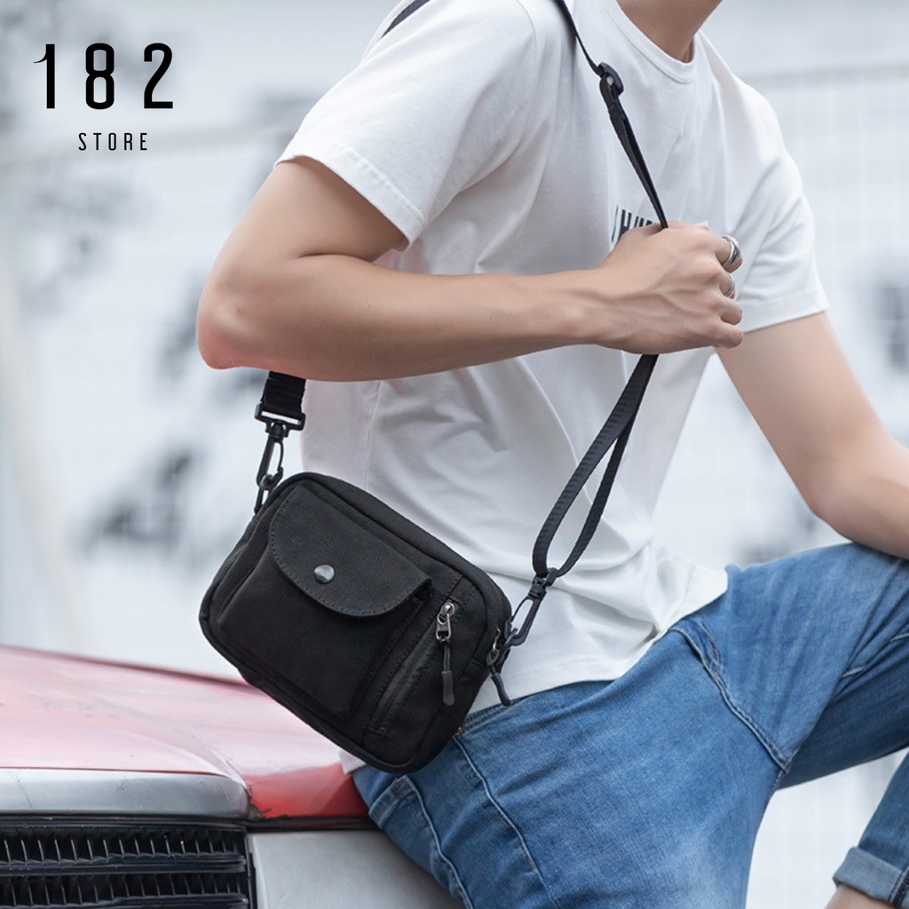 Túi Đeo Chéo Unisex Nam Nữ Thời Trang Nhỏ Gọn Tiện Lợi Chất Liệu Vải Kaki Trượt Nước Cao Cấp - The Black Box | BigBuy360 - bigbuy360.vn