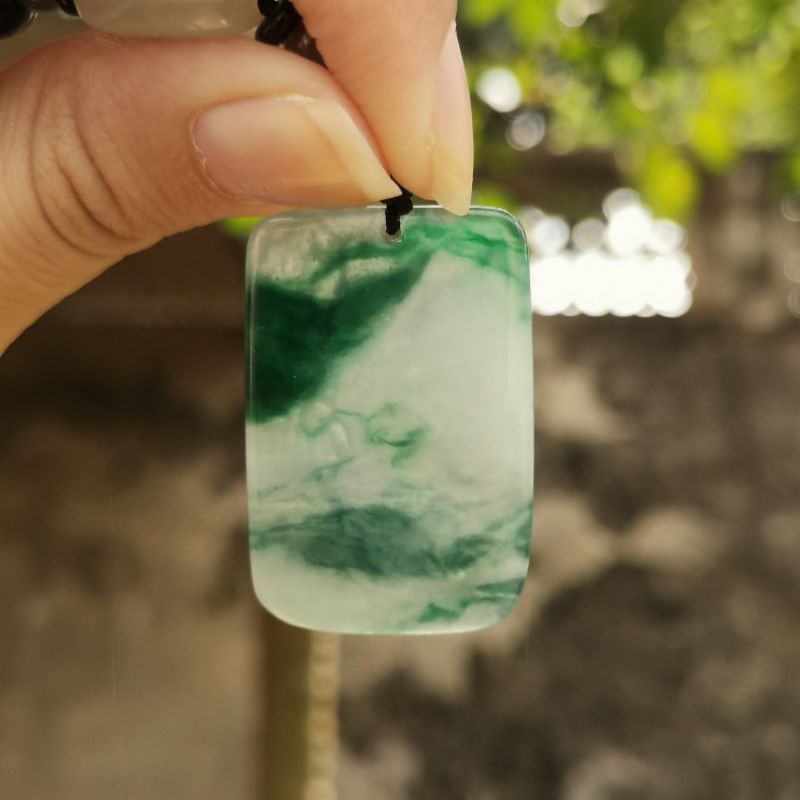 [Type A 100% thiên nhiên] Mặt dây chuyền Phong Cảnh NGỌC JADEITE (cẩm_thạch) loại A không xử lý