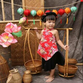 Quang gánh thúng trang trí chợ quê decor