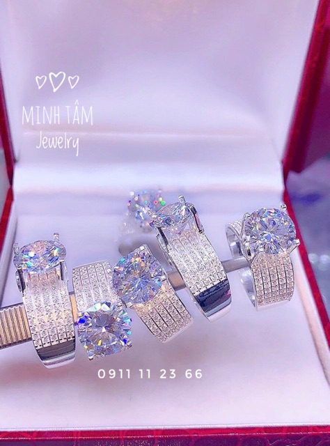 Nhẫn bạc ta ổ đá cao sang chảnh-Minh Tâm Jewelry